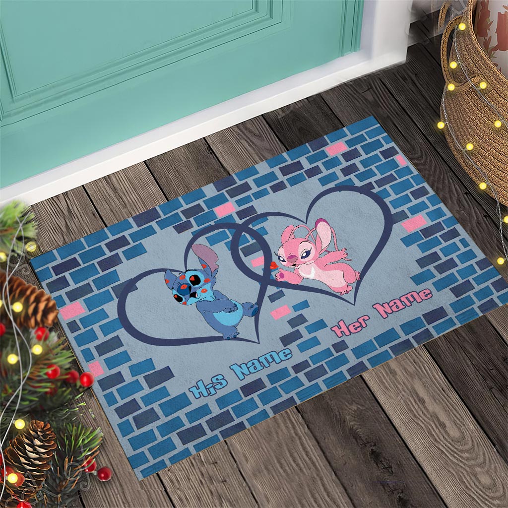 Personalized Ohana Doormat with Custom Names for Couples