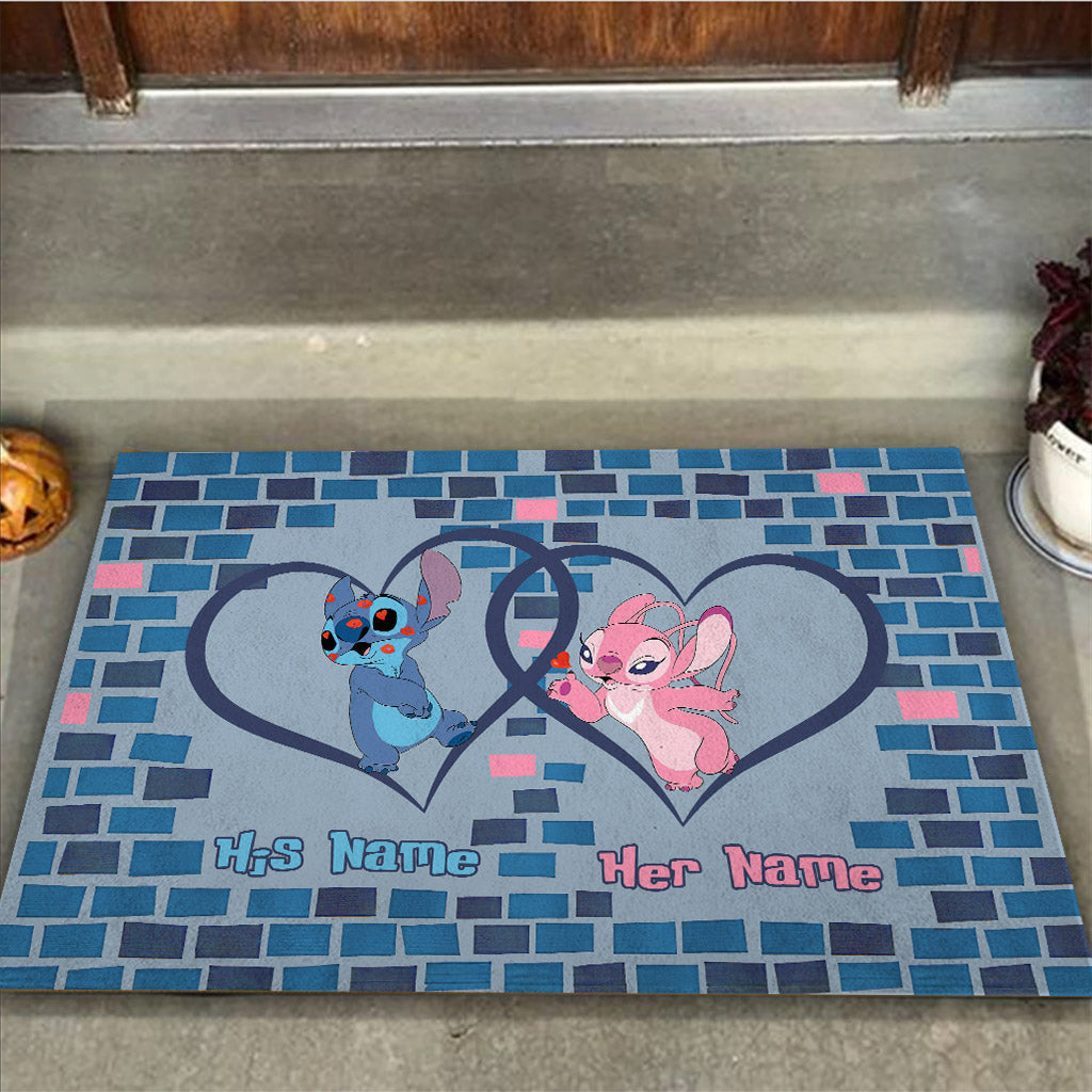 Personalized Ohana Doormat with Custom Names for Couples