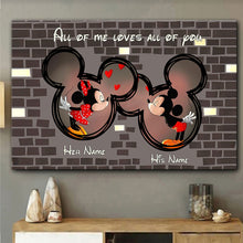 Load image into Gallery viewer, Personalized Disney Couple Canvas Art Custom Names Gift
