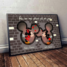 Load image into Gallery viewer, Personalized Disney Couple Canvas Art Custom Names Gift

