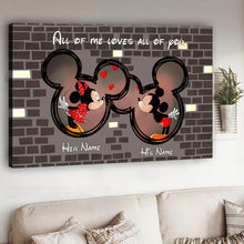 Load image into Gallery viewer, Personalized Disney Couple Canvas Art Custom Names Gift
