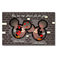 Load image into Gallery viewer, Personalized Disney Couple Canvas Art Custom Names Gift
