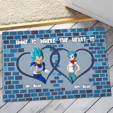 Load image into Gallery viewer, Personalized Doormat Home Is Where the Heart Is for Couples
