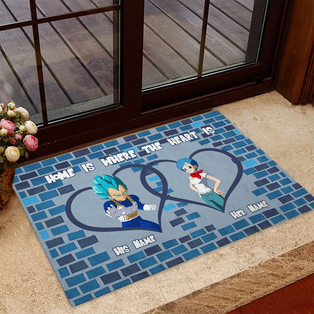 Personalized Doormat Home Is Where the Heart Is for Couples
