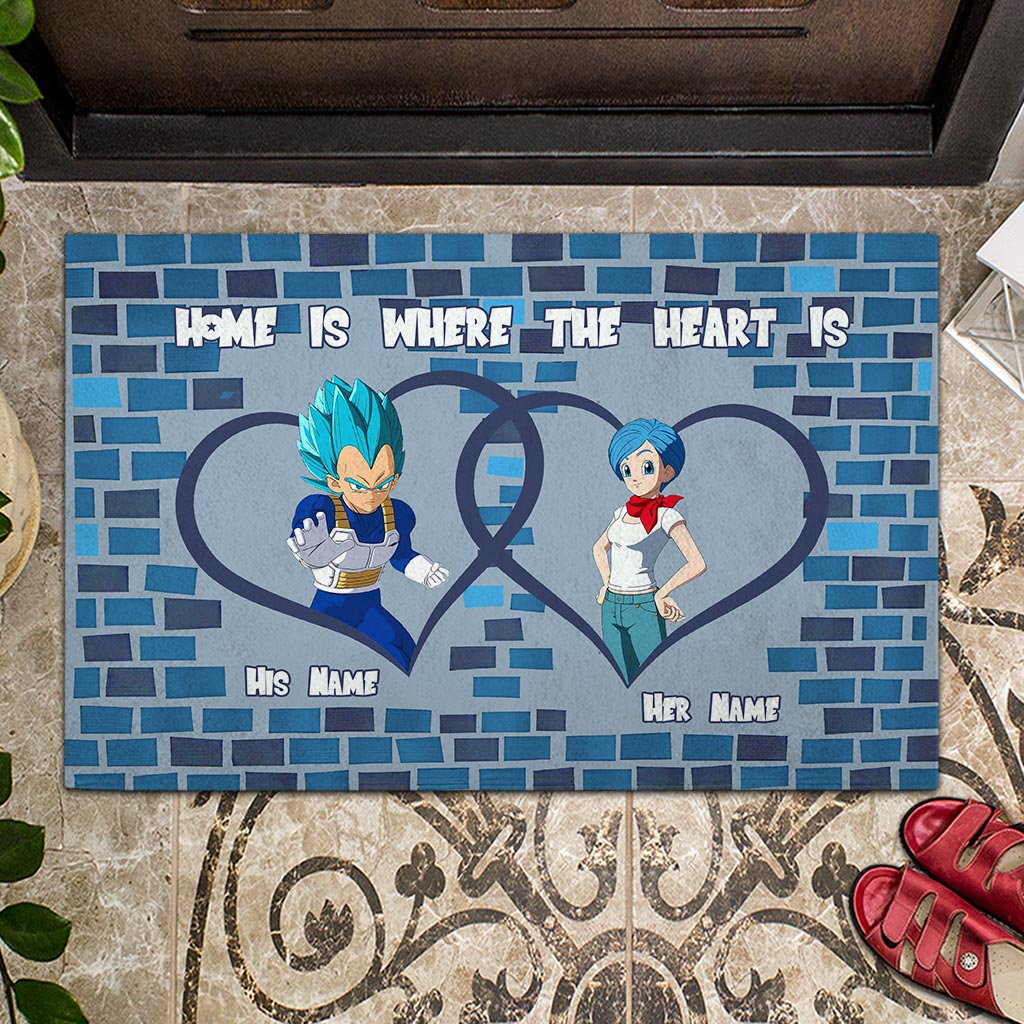 Personalized Doormat Home Is Where the Heart Is for Couples