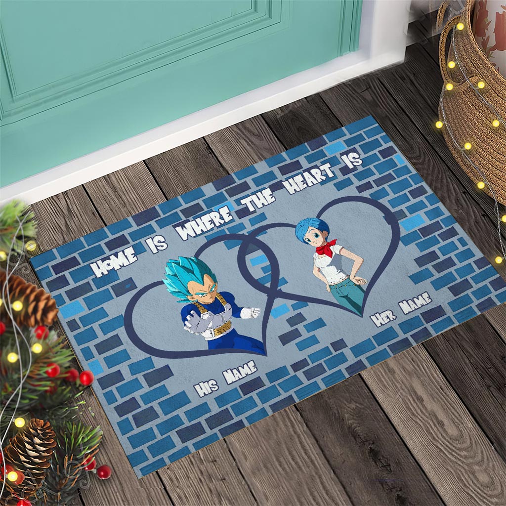 Personalized Doormat Home Is Where the Heart Is for Couples