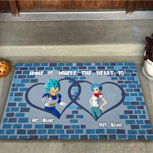 Load image into Gallery viewer, Personalized Doormat Home Is Where the Heart Is for Couples
