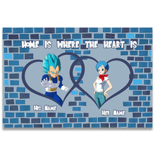 Load image into Gallery viewer, Personalized Doormat Home Is Where the Heart Is for Couples
