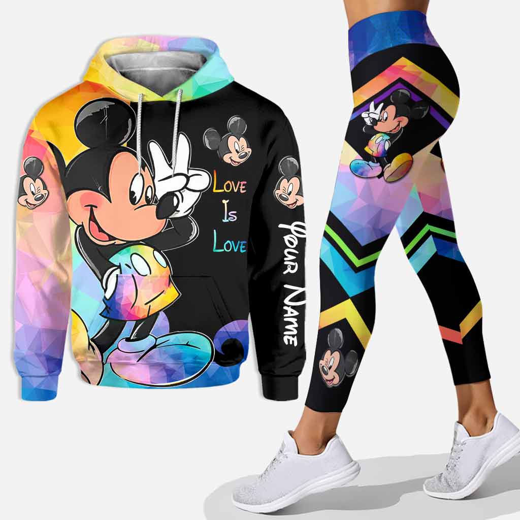 Personalized LGBT Support Hoodie and Leggings Set Custom Name Gift