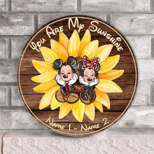 Load image into Gallery viewer, Personalized Round Wood Sign You Are My Sunshine Gift
