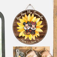Load image into Gallery viewer, Personalized Round Wood Sign You Are My Sunshine Gift
