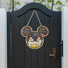 Load image into Gallery viewer, Personalized Mickey Mouse Wood Sign for Couples | Custom Name Gift
