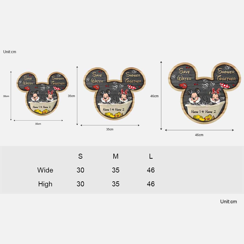 Personalized Mickey Mouse Wood Sign for Couples | Custom Name Gift