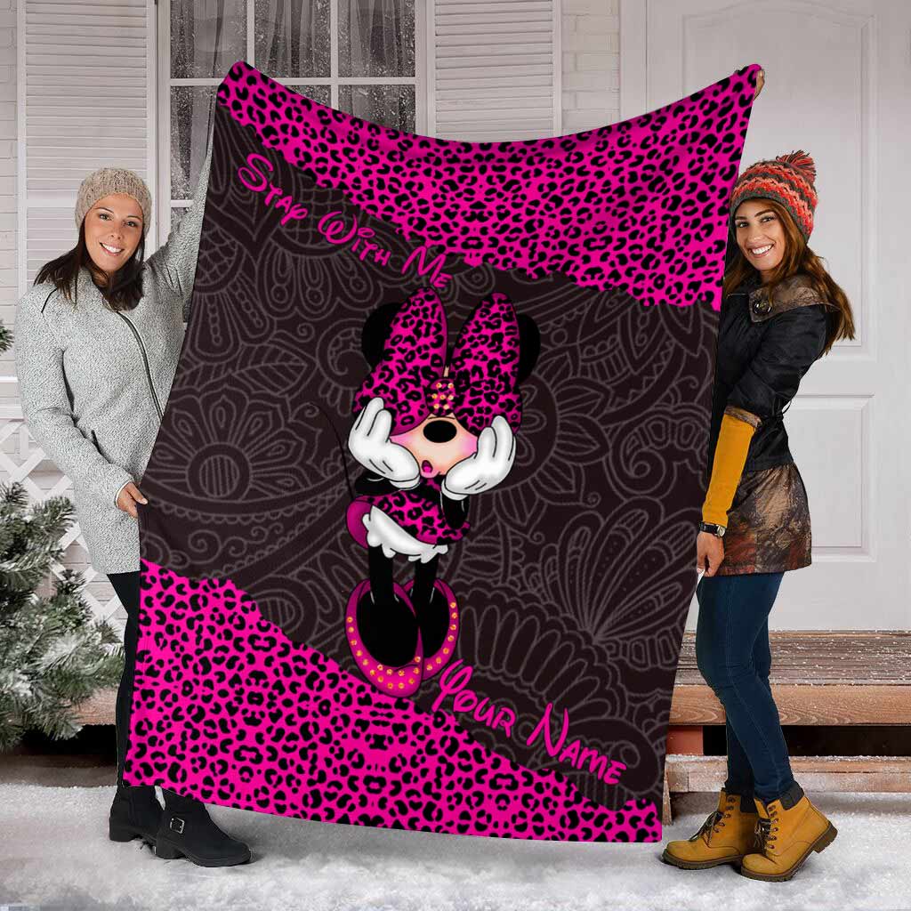 Personalized Leopard Print Mouse Blanket Custom Name Gift