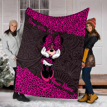 Load image into Gallery viewer, Personalized Leopard Print Mouse Blanket Custom Name Gift
