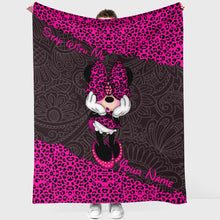 Load image into Gallery viewer, Personalized Leopard Print Mouse Blanket Custom Name Gift
