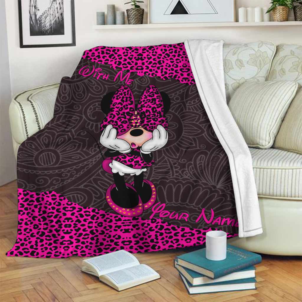 Personalized Leopard Print Mouse Blanket Custom Name Gift