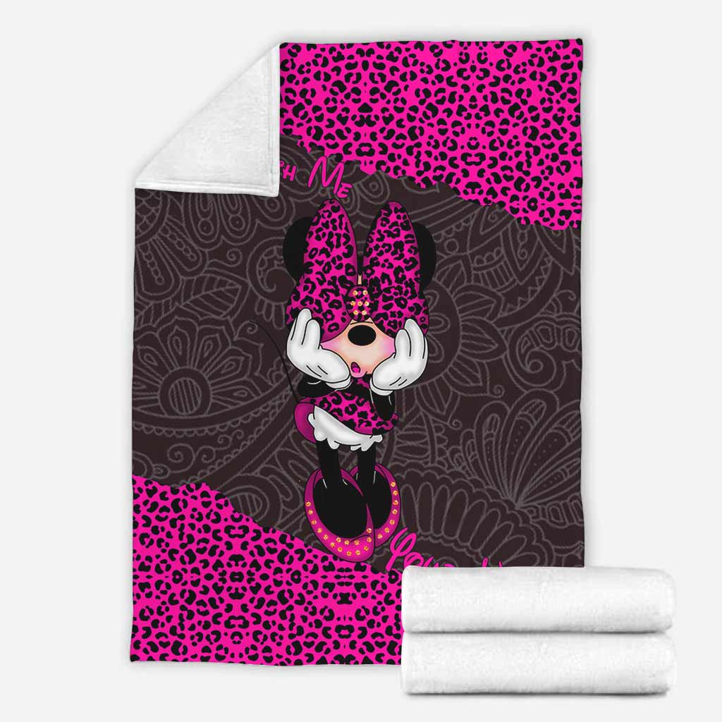 Personalized Leopard Print Mouse Blanket Custom Name Gift