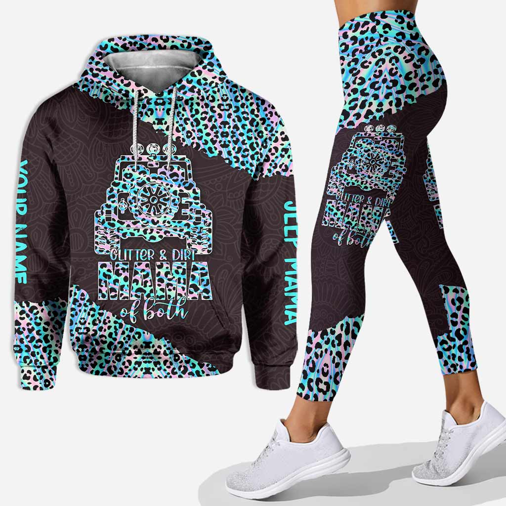 Personalized Leopard Print Hoodie and Leggings Set for Mom