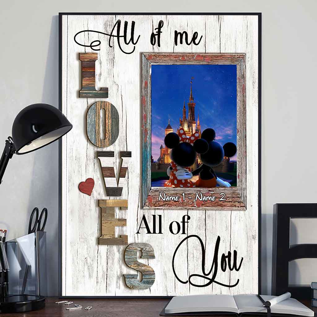 Personalized Couple Mouse Poster Custom Name Wall Art Gift