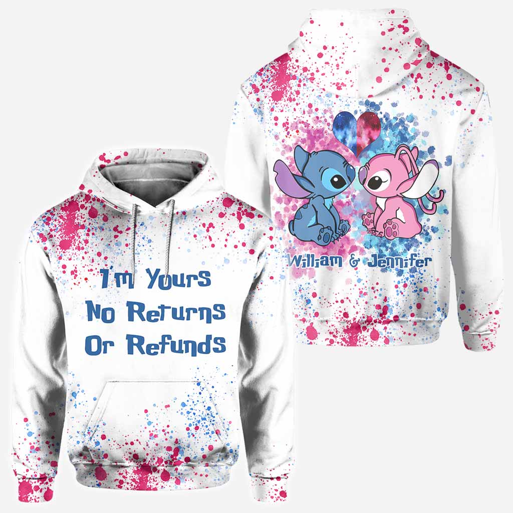 Personalized Ohana All-Over Print Hoodie Custom Names Gift for Couples