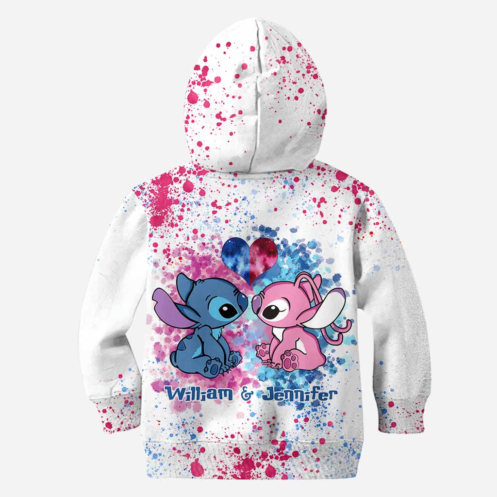 Personalized Ohana All-Over Print Hoodie Custom Names Gift for Couples