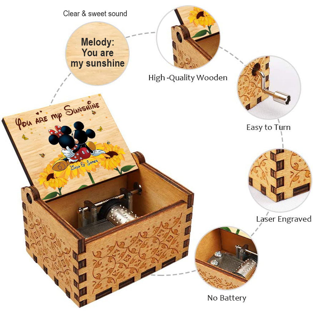 Personalized Hand Crank Music Box You Are My Sunshine Gift