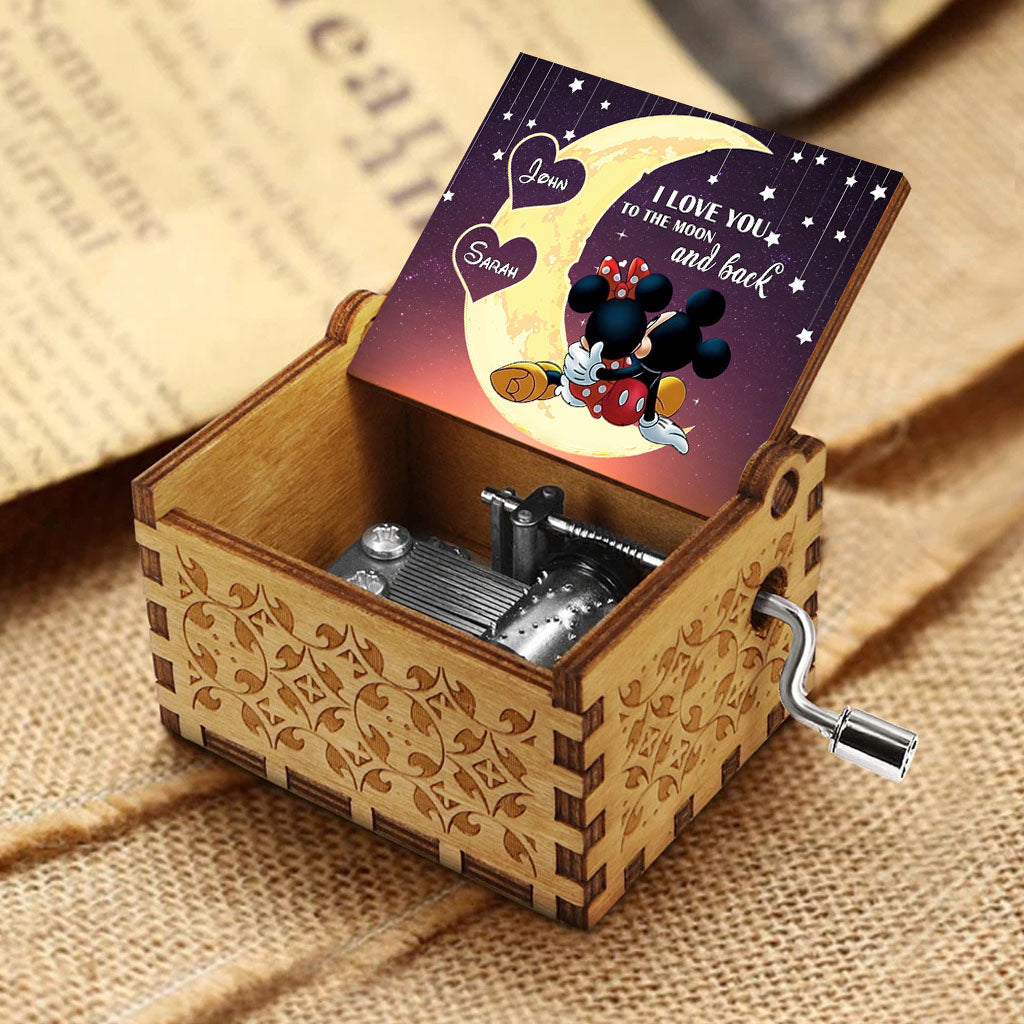 Personalized Hand Crank Music Box 'To The Moon And Back' Gift