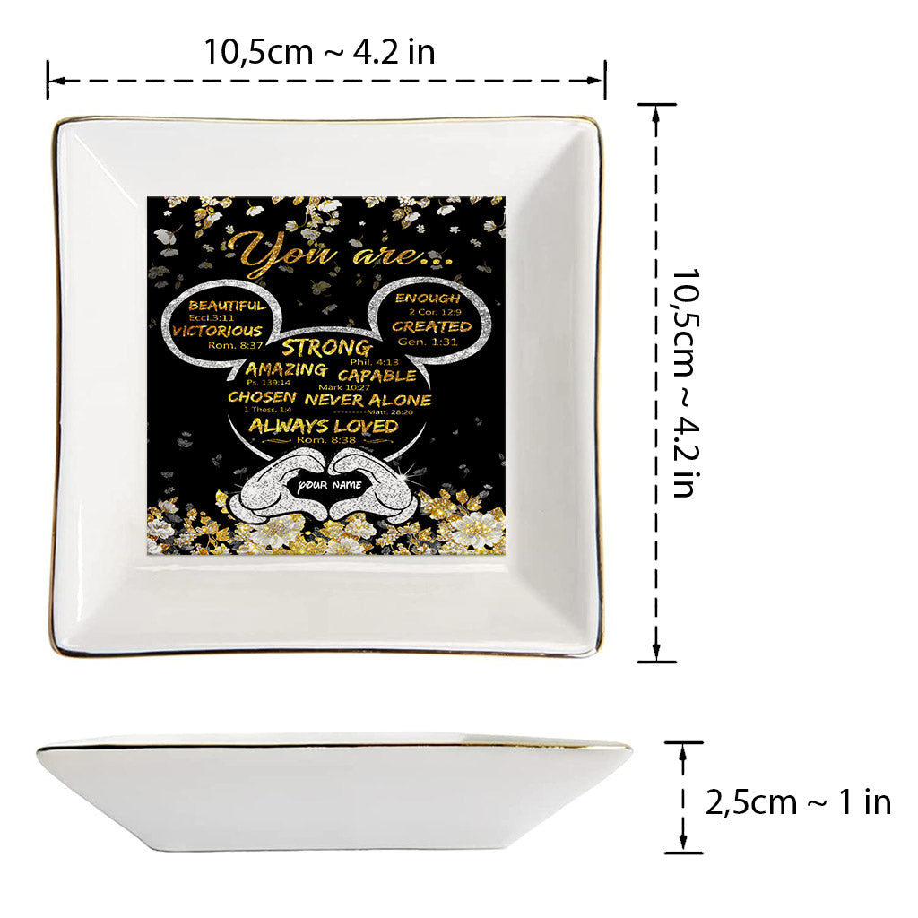 Personalized Ceramic Jewelry Dish Customized for Mom or Wife