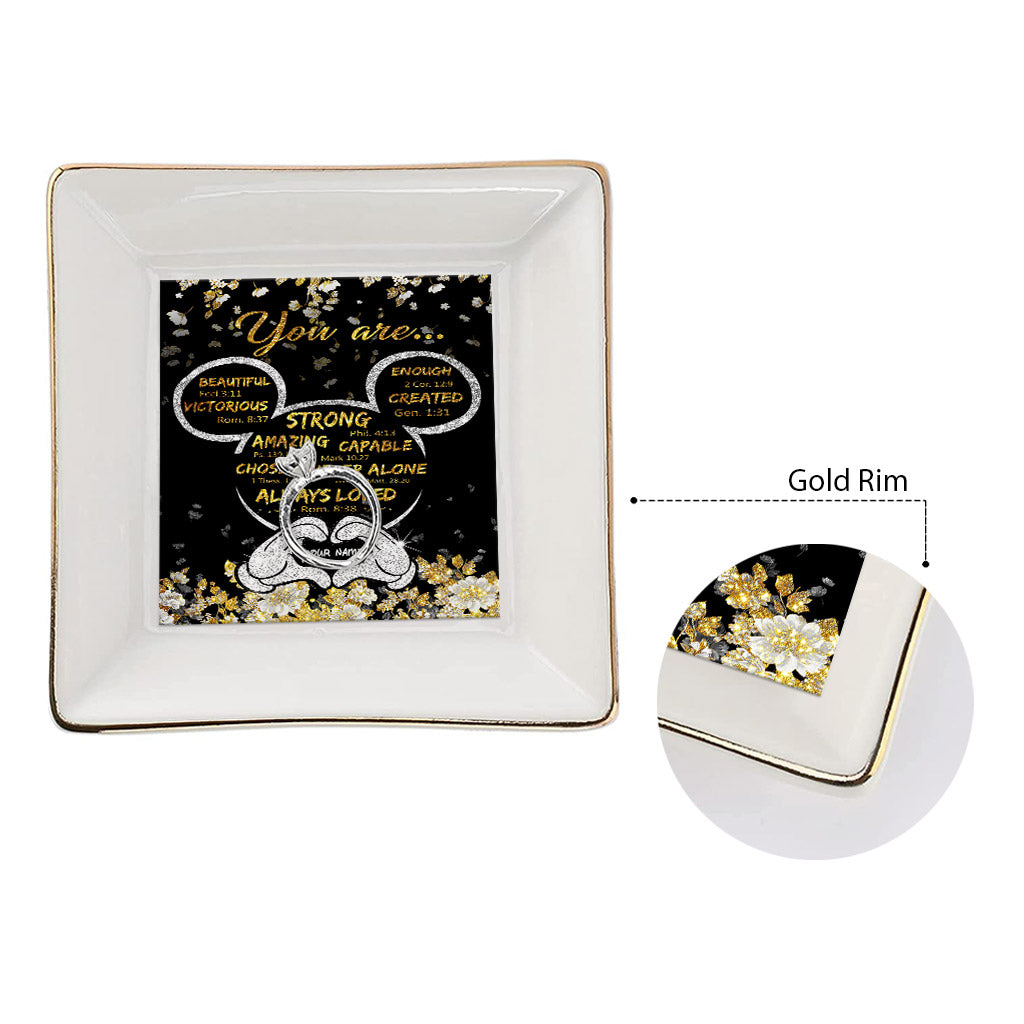 Personalized Ceramic Jewelry Dish Customized for Mom or Wife