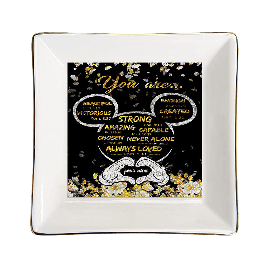 Personalized Ceramic Jewelry Dish Customized for Mom or Wife
