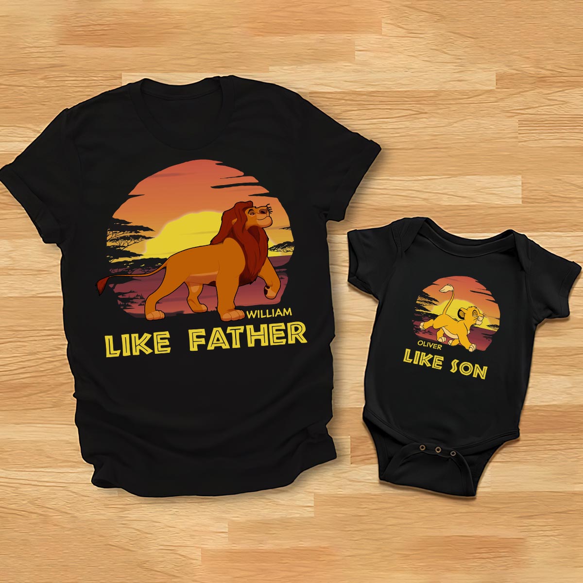 Personalized Father and Baby T-shirt Set Like Father Like Son Gift