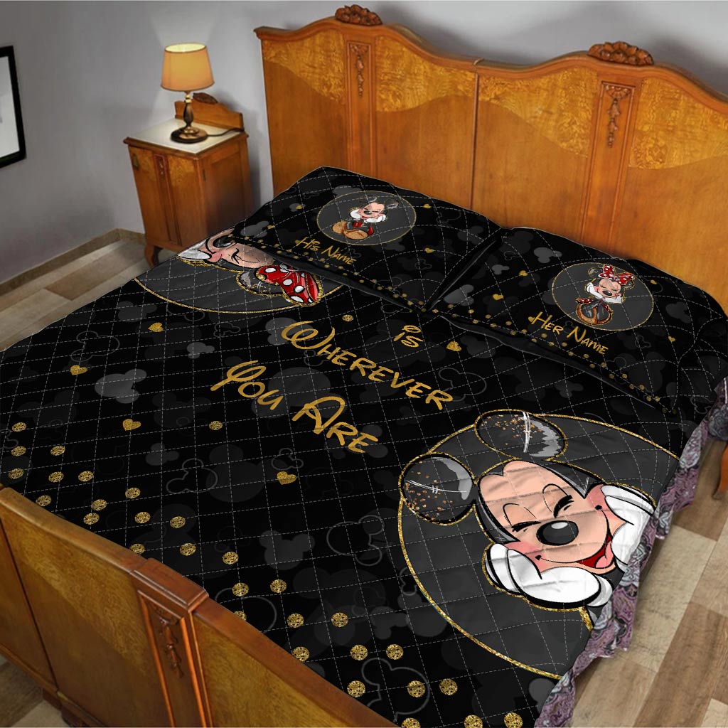 Personalized Minnie Mouse Quilt Set Custom Name Gift for Kids