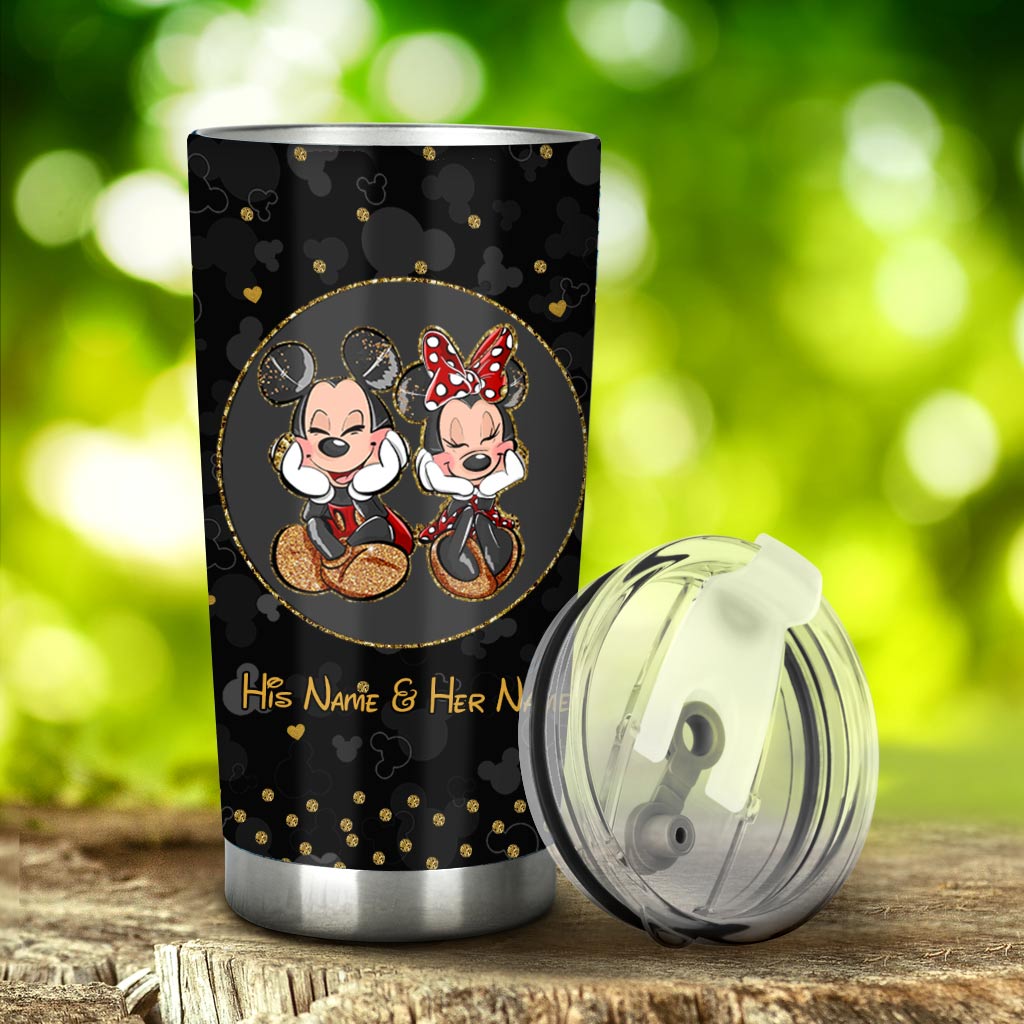 Personalized Mickey Mouse Tumbler Custom Name Gift for Couples