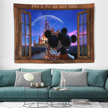 Load image into Gallery viewer, Personalized Couple Mouse Wall Tapestry Custom Names Gift for Anniversary
