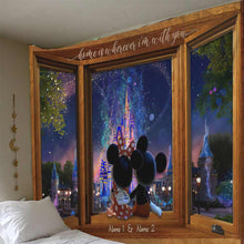 Load image into Gallery viewer, Personalized Couple Mouse Wall Tapestry with Custom Names - Valentine's Day Gift
