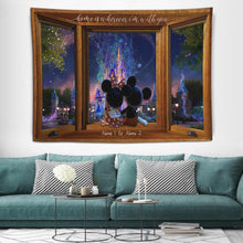 Load image into Gallery viewer, Personalized Couple Mouse Wall Tapestry with Custom Names - Valentine's Day Gift
