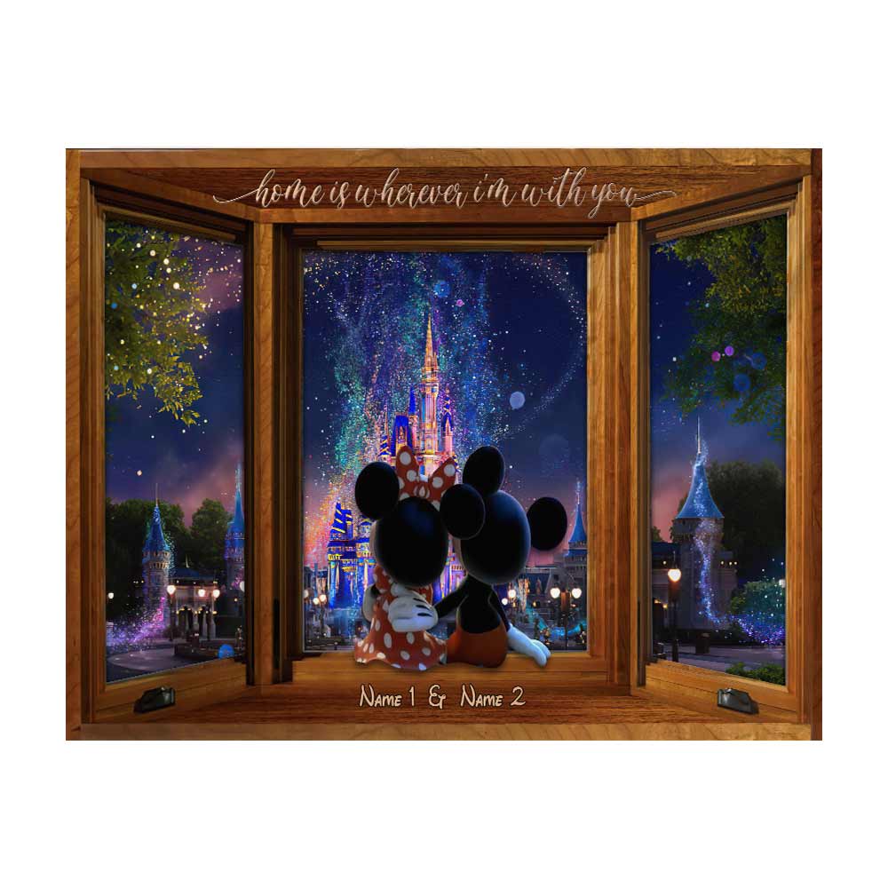 Personalized Couple Mouse Wall Tapestry with Custom Names - Valentine's Day Gift