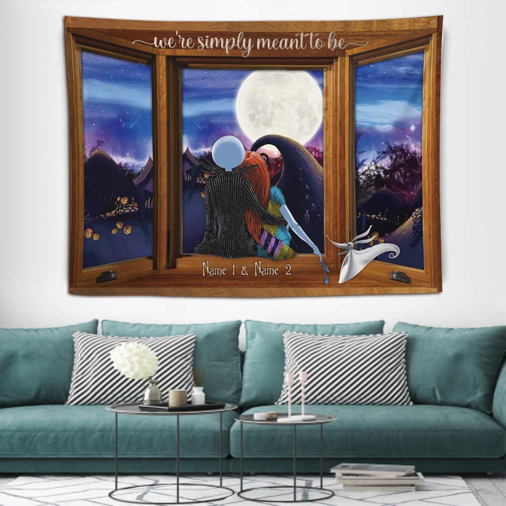 Personalized Nightmare Wall Tapestry Couples Gift for Anniversary