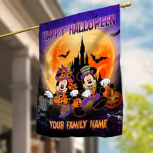 Load image into Gallery viewer, Personalized Halloween Mouse House Flag Custom Family Name Taffeta Decoration
