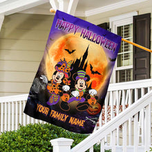 Load image into Gallery viewer, Personalized Halloween Mouse House Flag Custom Family Name Taffeta Decoration
