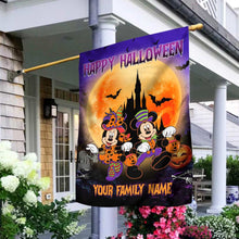 Load image into Gallery viewer, Personalized Halloween Mouse House Flag Custom Family Name Taffeta Decoration
