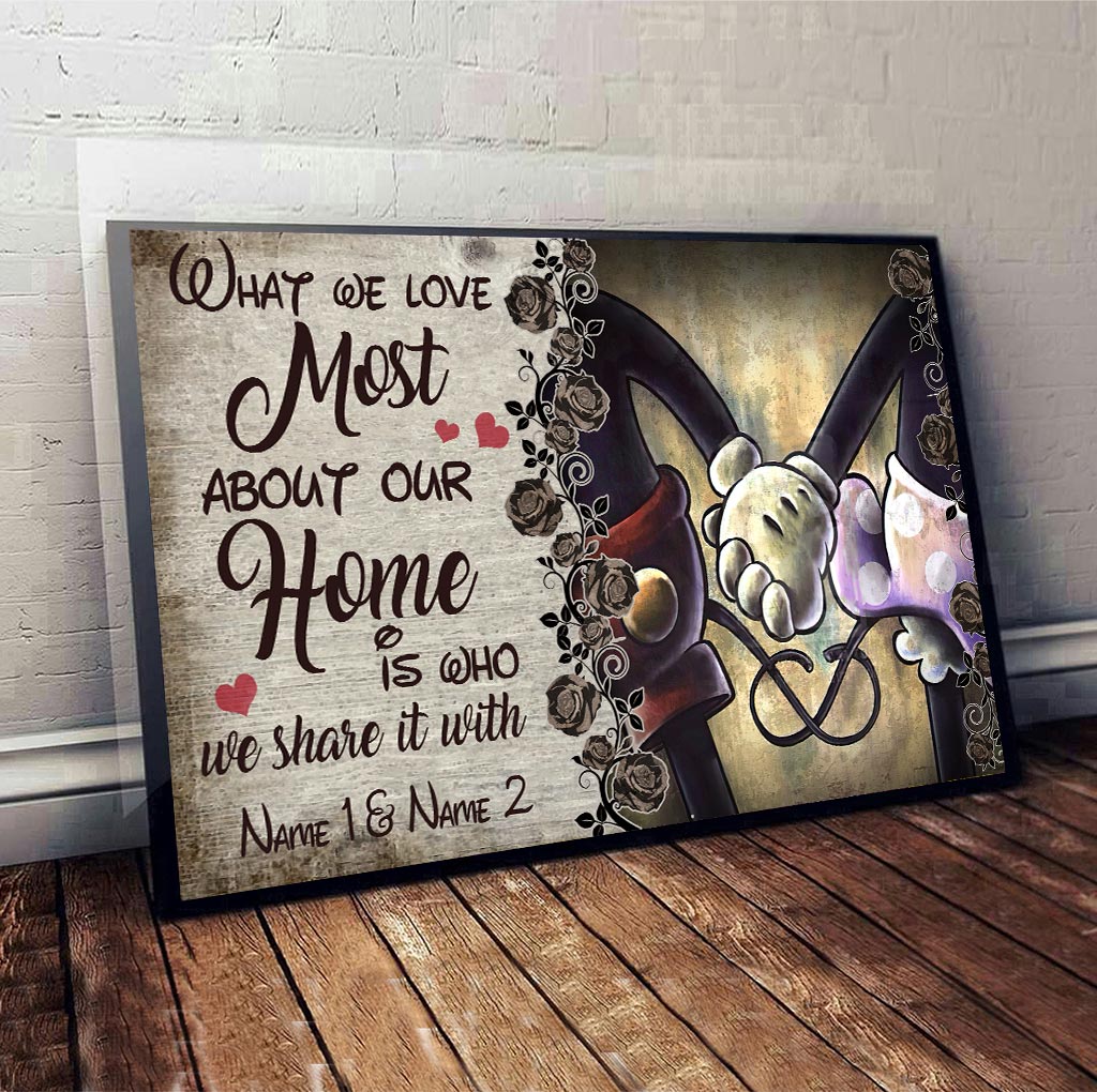 Personalized Home Poster Art Custom Name Gift for Couples