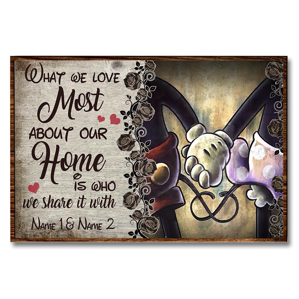 Personalized Home Poster Art Custom Name Gift for Couples