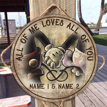 Load image into Gallery viewer, Personalized Round Wood Sign for Couples - Custom Love Decor
