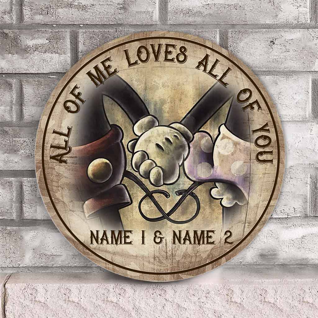 Personalized Round Wood Sign for Couples - Custom Love Decor