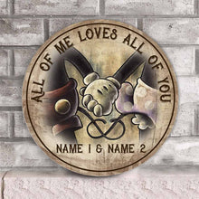 Load image into Gallery viewer, Personalized Round Wood Sign for Couples - Custom Love Decor
