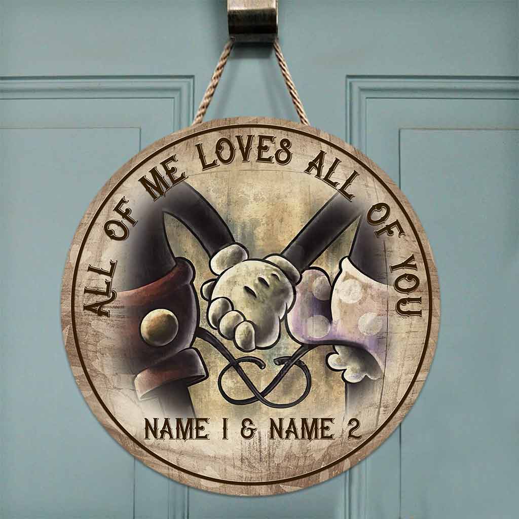 Personalized Round Wood Sign for Couples - Custom Love Decor