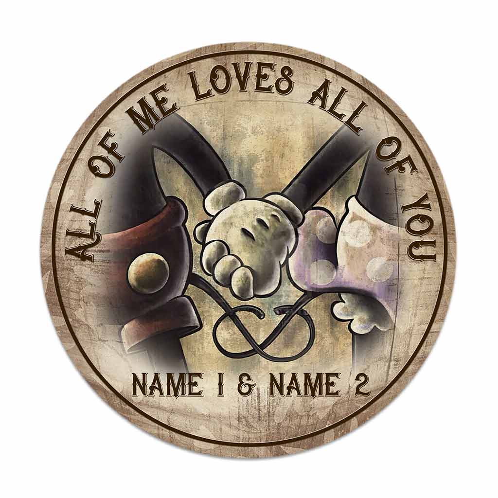 Personalized Round Wood Sign for Couples - Custom Love Decor