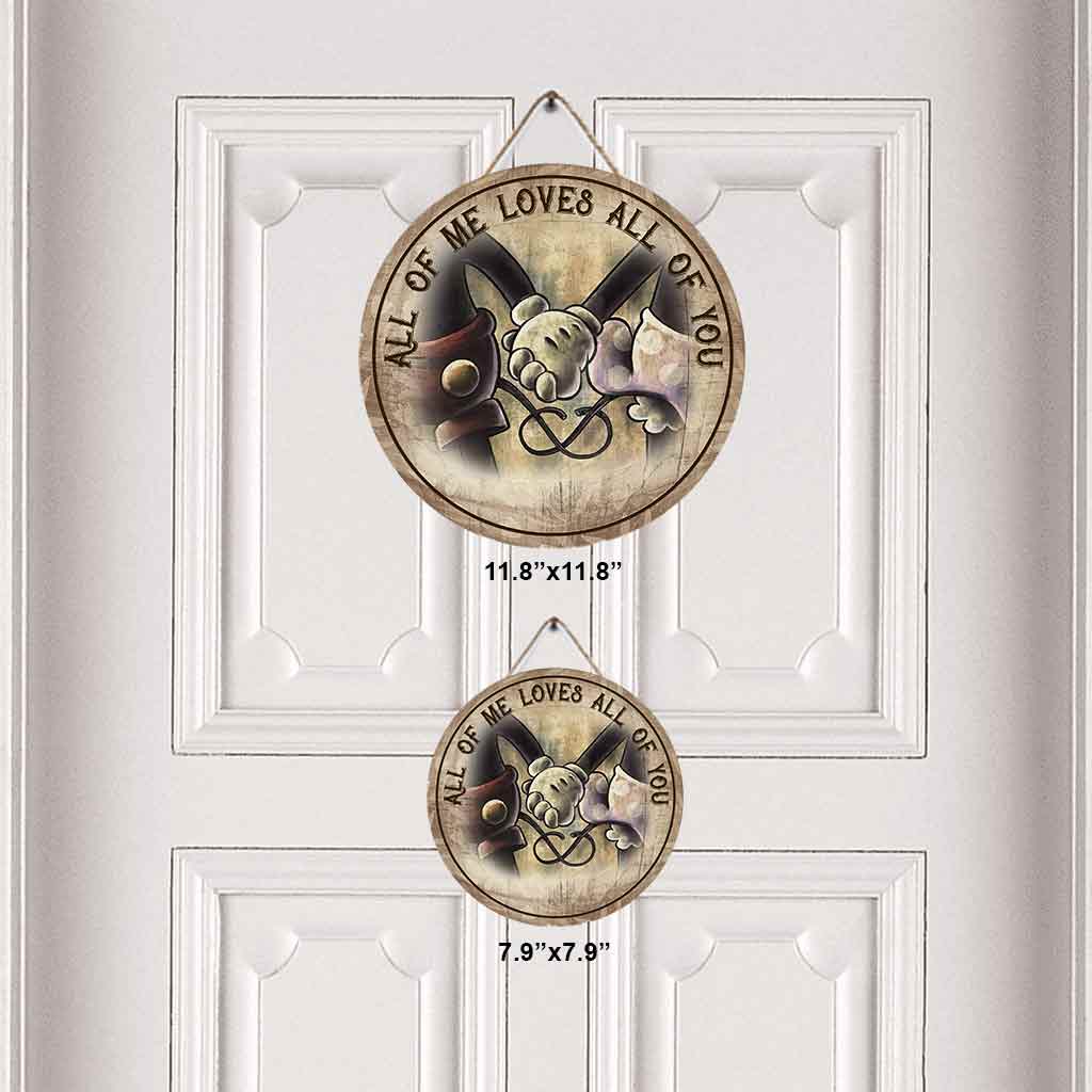 Personalized Round Wood Sign for Couples - Custom Love Decor